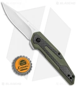 Kershaw Anso Fraxion Liner Lock Knife CF/OD Green G-10 (2.75" Satin) 1160OL -Kershaw Shop Kershaw Anso Fraxion LL CF Green G 10 1160OL BHQ 79686 jr bottlecap