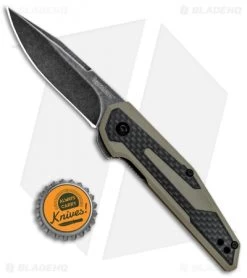 Kershaw Anso Fraxion Liner Lock Knife CF/Tan G-10 (2.75" Blackwash) 1160TANBW -Kershaw Shop Kershaw Anso Fraxion LL CF Tan G 10 Blackwash 1160TANBW BHQ 80566 jr bottlecap