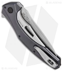 Kershaw Bareknuckle Sub Frame Lock Knife Gray Al (3.5" Stonewash) 7777 -Kershaw Shop Kershaw Bareknuckle Sub FL Gray Aluminum SW 7777 BHQ 80586 jr side 2