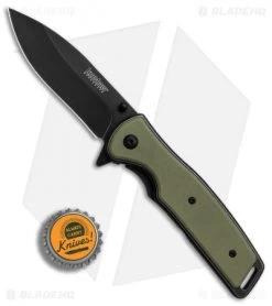 Kershaw Bevy Assisted Opening Knife OD Green G-10 (3.5" Blackwash) -Kershaw Shop Kershaw Bevy OD Green G10 Blackwash BHQ 83240 er bottlecap