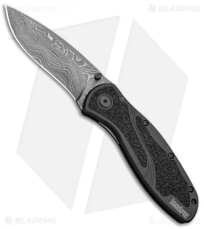 Kershaw Blur Assisted Opening Knife Black Aluminum (3.375" Damascus) 1670BLKDAM 1 Kershaw Blur Assisted Opening Knife Black Aluminum (3.375" Damascus) 1670BLKDAM