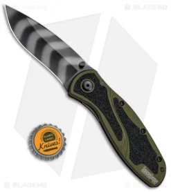 Kershaw Blur Assisted Opening Knife OD Green (3.375" Tiger Stripe) 1670OLTS -Kershaw Shop Kershaw Blur OD Green Tiger Stripe 1670OLTS BHQ 55587 jr bottlecap 2