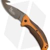 Kershaw Buck Commander Lonerock Folding Guthook Lock Back Knife (3.5" Brown)