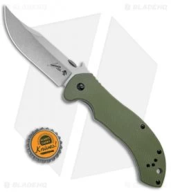 Kershaw Emerson CQC-10K Frame Lock Knife OD Green G-10 (3.5" Stonewash) 6030 -Kershaw Shop Kershaw CQC 10K FL OD Green G 10 SW 6030 BHQ 52196 jr bottlecap