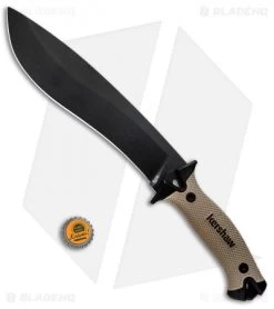 Kershaw Camp 10 Fixed Blade Knife Machete Tan (10" Black) 1077TAN -Kershaw Shop Kershaw Camp 10 Machete Tan 1077TAN BHQ 80576 jr bottlecap