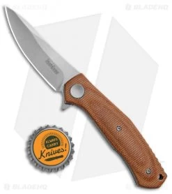 Kershaw Sinkevich Concierge Liner Lock Knife Brown Micarta (3.25" SW D2) -Kershaw Shop Kershaw Concierge D2 Brown Micarta BHQ 138407 td size