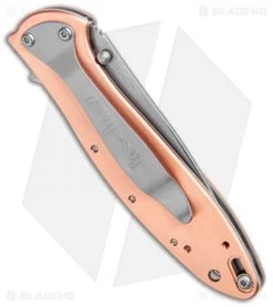 Kershaw Copper Leek Assisted Opening Knife (3" Stonewash) 1660CU -Kershaw Shop Kershaw Copper Leek Assisted Opening SW 1660CU BHQ 105986 jr side