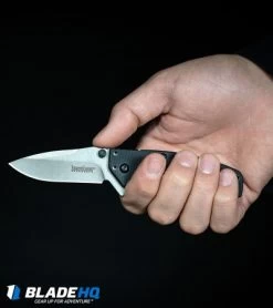 Kershaw Cryo Assisted Opening Knife (2.75" Black Serr) 1555BLKST -Kershaw Shop Kershaw Cryo Assisted Opening Flipper Knife Black G 10 D2 Exclusive BHQ 91319 kp in hand web 1