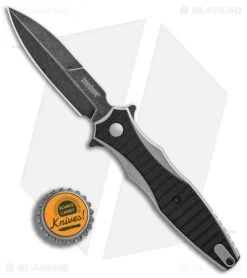 Kershaw Decimus A/O Frame Lock Knife Black GFN (3.25" Blackwash) 1559 -Kershaw Shop Kershaw Decimus AO Black GFN Blackwash BHQ 80575 er bottlecap