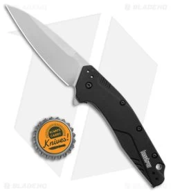 Kershaw Dividend Assisted Opening Knife Black (3" Stonewash 20CV) 1812BLK -Kershaw Shop Kershaw Dividend Assisted Opening Black SW BHQ 76656 jr bottlecap