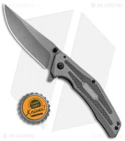 Kershaw Duojet A/O Frame Lock Knife Gray SS/Carbon Fiber (3.25" Gray) 8300 -Kershaw Shop Kershaw Duojet AO FL Gray SS CF Gray 8300 BHQ 80590 jr bottlecap