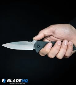 Kershaw Emerson CQC-4KXL D2 Frame Lock Knife (3.9" Stonewash) 6055D2 -Kershaw Shop Kershaw Emerson CQC 4KXL Frame Lock Knife Stonewash 6055 BHQ 27387 kp in hand web