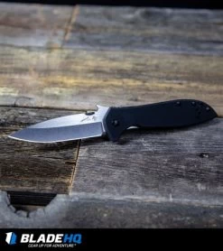 Kershaw Emerson CQC-4KXL Frame Lock Knife (3.9" Stonewash) 6055 -Kershaw Shop Kershaw Emerson CQC 4KXL Frame Lock Knife Stonewash 6055 BHQ27387 kp wood table web 1