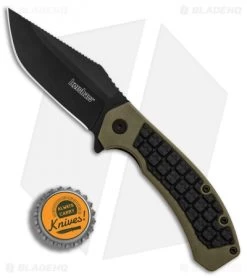 Kershaw Faultline Liner Lock Knife Green/Black GFN (3" Black) 8760 -Kershaw Shop Kershaw Faultline Green Black GFN black BHQ 81280 er bottlecap