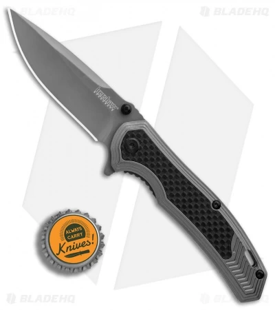 Kershaw Fringe A/O Frame Lock Knife Gray SS/Carbon Fiber (3" Gray) 8310 4 Kershaw Fringe A/O Frame Lock Knife Gray SS/Carbon Fiber (3" Gray) 8310 - Image 4