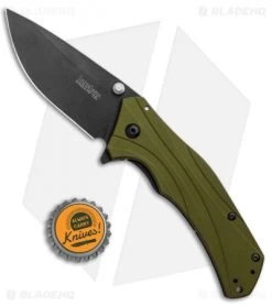 Kershaw Knockout Assisted Opening Knife Olive (3.25" Black) 1870OLBLK -Kershaw Shop Kershaw Knockout Assited Olive Black 1870OLBLK BHQ 21525 jr bottlecap