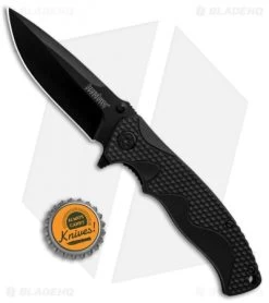 Kershaw 1338B A/O Liner Lock Knife Black GFN (3.5" Black) -Kershaw Shop Kershaw LL A O Black 1338B BHQ 85041 jr bottlecap