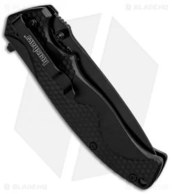 Kershaw 1338B A/O Liner Lock Knife Black GFN (3.5" Black) -Kershaw Shop Kershaw LL A O Black 1338B BHQ 85041 jr side