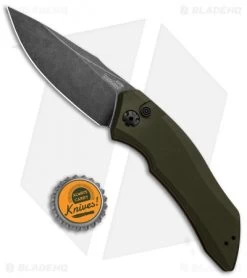 Kershaw Launch 1 Automatic Knife Olive Green Aluminum (3.4" BlackWash) 7100OLBW -Kershaw Shop Kershaw Launch 1 Automatic Olive Green Aluminum BlackWash 7100OLBW BHQ 91250 jr bottlecap
