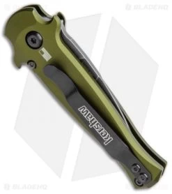 Kershaw Launch 12 CA Legal Stiletto Automatic Knife OD Green (1.9" Black SW) -Kershaw Shop Kershaw Launch 12 Call Legal Stiletto Auto OD Green KER7130OLBW BHQ 114625 jr side