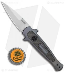 Kershaw Launch 12 Mini Stiletto Automatic Knife Gray/CF (2.5" Stonewash) 7125GRY -Kershaw Shop Kershaw Launch 12 Mini Stiletto Auto Gray CF SW KER7125GRY BHQ 114043 jr bottlecap