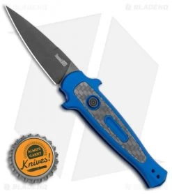 Kershaw Launch 12 Mini Stiletto Automatic Knife Blue/CF (2.5" Black) 7125BLUBLK 7 Kershaw Launch 12 Mini Stiletto Automatic Knife Blue/CF (2.5" Black) 7125BLUBLK -Kershaw Shop Kershaw Launch 12 Mini Stiletto Automatic Knife Blue 2.5 Black 7125BLUBLK BHQ 117960 LS Spine