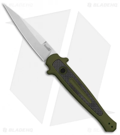 Kershaw Launch 8 Stiletto Automatic Knife Green/CF (3.5" Stonewash) 1 Kershaw Launch 8 Stiletto Automatic Knife Green/CF (3.5" Stonewash)