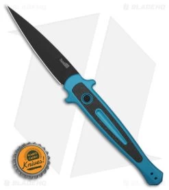Kershaw Launch 8 Stiletto Automatic Knife Teal/CF (3.5" Black) 7150TEALBLK -Kershaw Shop Kershaw Launch 8 stiletto AK Teal CF 3in Black BHQ 177022 td size