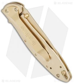 Kershaw Leek Assisted Opening Knife 24K Gold Plated (3" Gold) 1660G -Kershaw Shop Kershaw Leek 24K Gold Plated Gold KS1660G BHQ 76611 jr side