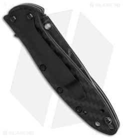 Kershaw Leek Assisted Opening Knife CF (3.4" Damascus) -Kershaw Shop Kershaw Leek AO CF Damascus BHQ 165799 td side