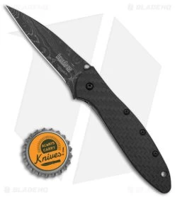 Kershaw Leek Assisted Opening Knife CF (3.4" Damascus) -Kershaw Shop Kershaw Leek AO CF Damascus BHQ 165799 td size