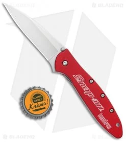 Kershaw Leek Assisted Opening Liner Lock Knife Red Snap On (3" Bead Blast) -Kershaw Shop Kershaw Leek Assited Opening LL Red Snap On BB KS1660RAT BHQ 99879 jr bottlecap