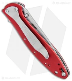 Kershaw Leek Assisted Opening Liner Lock Knife Red Snap On (3" Bead Blast) -Kershaw Shop Kershaw Leek Assited Opening LL Red Snap On BB KS1660RAT BHQ 99879 jr side