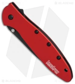 Kershaw Leek Assisted Opening Knife Red (3" Black) 1660RDBLK -Kershaw Shop Kershaw Leek Red black BHQ 77344 er spine