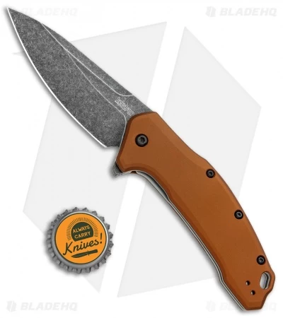 Kershaw Link Drop Point Knife Flat Dark Earth Aluminum (3.25" BlackWash) 4 Kershaw Link Drop Point Knife Flat Dark Earth Aluminum (3.25" BlackWash) - Image 4
