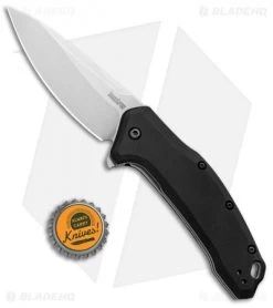 Kershaw Link Drop Point Knife Black (3.25" M390 Stonewash) 1776BLK -Kershaw Shop Kershaw Link DP Black SW 1776BLK BHQ 75307 jr bottlecap 2