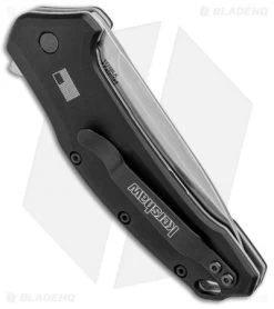 Kershaw Link Drop Point Knife Black (3.25" M390 Stonewash) 1776BLK -Kershaw Shop Kershaw Link DP Black SW 1776BLK BHQ 75307 jr side 2