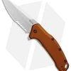 Kershaw Link Drop Point Knife Flat Dark Earth Aluminum (3.25" Stonewash Serr)
