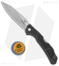 Kershaw Cargo Lockback Folding Knife Black GFN (3.25" Stonewash) 2033 -Kershaw Shop Kershaw Lock Back Black SW 8033 jr bottlecap