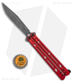 Kershaw Lucha Balisong Butterfly Knife Red (4.5" Blackwash) 5150RDBW -Kershaw Shop Kershaw Lucha Balisong Butterfly Red Blackwash 5150RDBW BHQ 117070 jr bottlecap