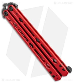 Kershaw Lucha Balisong Butterfly Knife Red (4.5" Blackwash) 5150RDBW -Kershaw Shop Kershaw Lucha Balisong Butterfly Red Blackwash 5150RDBW BHQ 117070 jr side