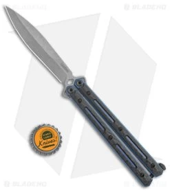 Kershaw Lucha Balisong Butterfly Knife Carbon Fiber/Ti (4.7" SW 20CV) 5150CF -Kershaw Shop Kershaw Lucha CF Blue SW jr bottlecap