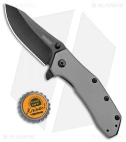 Kershaw Median Bead Blast A/O Frame Lock Knife Stainless Steel (3" Black) -Kershaw Shop Kershaw Median BB A O FL SS Black KS1551TI BHQ 100764 jr bottlecap