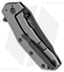 Kershaw Median Bead Blast A/O Frame Lock Knife Stainless Steel (3" Black) -Kershaw Shop Kershaw Median BB A O FL SS Black KS1551TI BHQ 100764 jr side