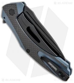 Kershaw Natrix XL Sub-Frame Lock Knife Blue G-10/CF (3.75" Black) 7008CFBLK -Kershaw Shop Kershaw Natrix Sub FL Carbo Blue CF KS7008CFBLK BHQ 92438 jr side