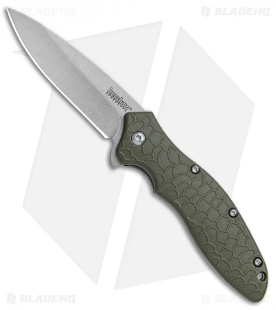 Kershaw Oso Sweet Assisted Opening Knife OD Green (3" Stonewash) 1830ODSW 1 Kershaw Oso Sweet Assisted Opening Knife OD Green (3" Stonewash) 1830ODSW