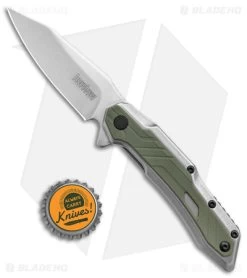 Kershaw Salvage Reverse Tanto Spring Assisted Knife Steel/GFN (2.9" SW) 1369 -Kershaw Shop Kershaw Salvage Reverse Tanto SA Steel Green GFN SW BHQ 139779 jr bottlecap
