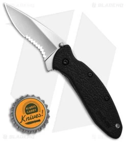 Kershaw Scallion Assisted Opening Knife Black GFN (2.25" Bead Blast Serr) 1620ST -Kershaw Shop Kershaw Scallion Assisted Opening Knife Black GFN 2in Bead Blast Serr BHQ 6782 td size