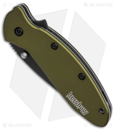 Kershaw Scallion Assisted Opening Knife Olive (2.25" Black) 1620OLBLK 2 Kershaw Scallion Assisted Opening Knife Olive (2.25" Black) 1620OLBLK - Image 2