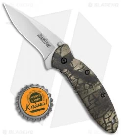 Kershaw Scallion Flipper Knife Tree Camo Aluminum (2.25" Satin) 1620C -Kershaw Shop Kershaw Scallion Assisted Opening Tree Camo BB 1620C BHQ 0377 jr bottlecap